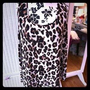 CREAM LEOPARD PLEIONE HIGH/LOW TANK SIZE 1x *as is